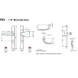 thumbnail of Türbeschlag Schmalrahmengarnitur Weiß PZ Lochung 92mm Knopf/Drücker TS 87-102mm