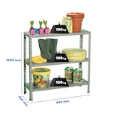 thumbnail of SimonRack Metallregal mit Schrauben 1000x800x400 mm, 3 Böden, 100 kg Biegepunkt, Grau - Comfort