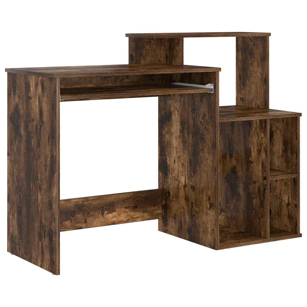 vidaXL Schreibtisch mit Regal Geräucherte Eiche 120,5 x 44 x 88,5 cm