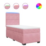 thumbnail of vidaXL Boxspringbett mit Matratze Rosa 100x200 cm Samt