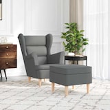 thumbnail of vidaXL Sessel mit Fußhocker Dunkelgrau Stoff