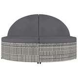 thumbnail of vidaXL 2-persoons ligstoel met kussens poly rattan grijs