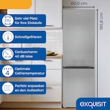 thumbnail of Exquisit Kühl-Gefrierkombination KGC5320-95-E-040C inoxlook | Nutzinhalt: 315 L | 4*-Gefrieren | Alarm-Funktion | 4 Glasablagen | Standgerät