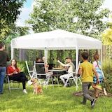 thumbnail of Carpa plegable 3x3 m cenador de jardín con bolsa de transporte altura ajustable en 3 niveles anti-UV e impermeable para terraza patio blanco plata