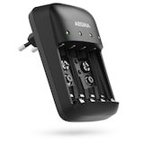 thumbnail of ABSINA Akku Ladegerät X4 für AA, AAA & 9V - Akkuladegerät 4-fach zum Laden von wiederaufladbaren Akkus - NiMH Ladegerät Akku Batterieladegerät