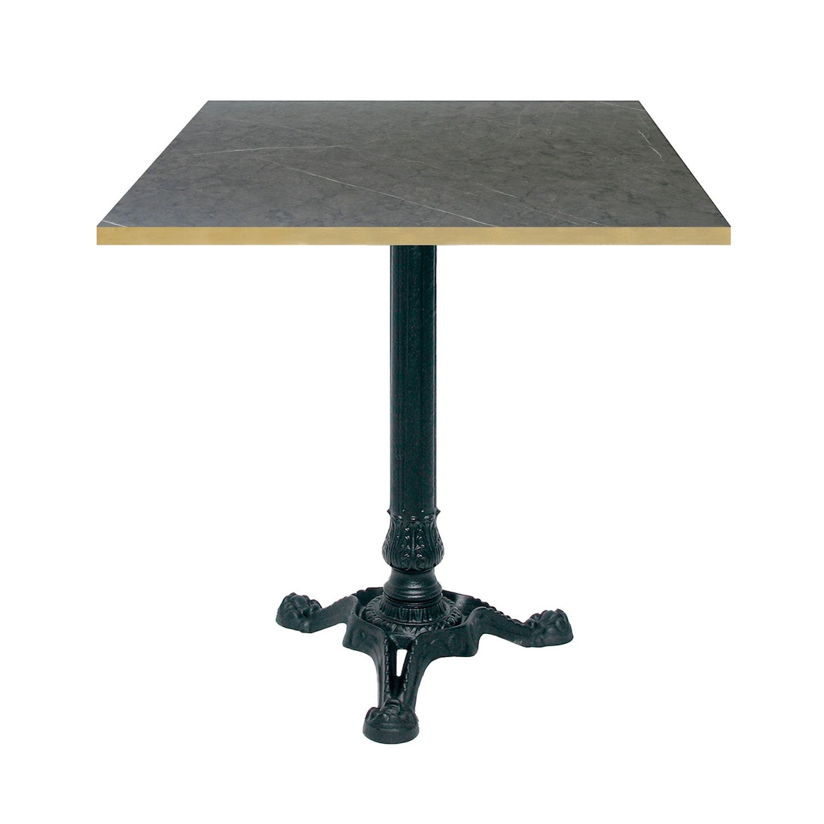 Restootab - Tavolo bistrot 70x70cm laminato marquina canti ottone
