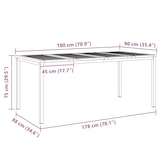 thumbnail of vidaXL Esstisch für draußen 180x90x75 cm Massivholz Akazie