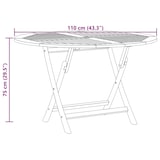 thumbnail of Table pliable de jardin Ø 110x75 cm bois massif de teck