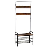 thumbnail of HOMCOM Perchero Metálico de Pie Zapatero 3 Estantes 8 Ganchos Colgador Pasillo