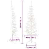 thumbnail of vidaXL Künstlicher Halb-Weihnachtsbaum mit Ständer Schlank Weiß 150 cm