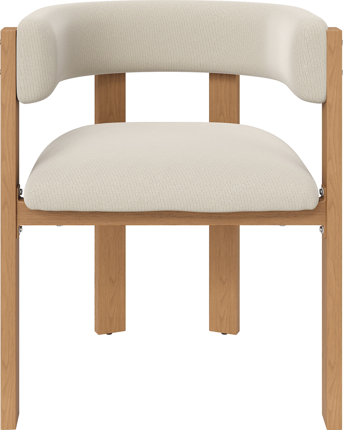 Esszimmerstuhl Flanell Beige/Natur mit Metallbeinen in Holzoptik, ergonomisch, 47x48x72,5 cm