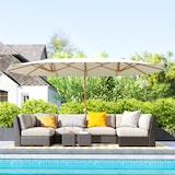 thumbnail of Outsunny sombrilla doble 4,6x2,7 m sombrilla terraza exterior con manivela manual resistente al agua y protección solar beige