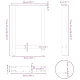 thumbnail of vidaXL Esstischbeine Naturstahl 2 Stk. 50x(72-73) cm Stahl
