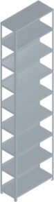 Aktenregal, Grundfeld, HxBxT 2900x750x300mm, Fachl. 60kg, 9 OH, einseitig