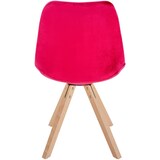 thumbnail of Chaise de salle à manger Sofia en velours avec Pieds en bois Rouge/Nature (carré)
