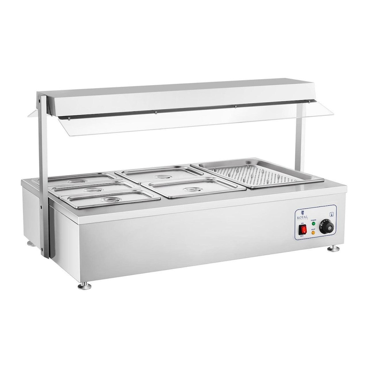 Helloshop26 - Bain-marie 1700 watt - 6 GN-pannen - met vleescompartiment 14_0000561