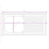 thumbnail of Gasfrit - fregadero industrial bajo barra 1 cuba 1 escurridor hueco lavavasos 1000 x 500 x 850 mm