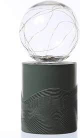 thumbnail of LED Solar Tischlampe GLOW grün Kugelleuchte mit Drahtlichterkette für Terrasse
