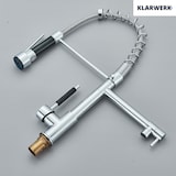 thumbnail of KLARWERK® Björn | Gastronomie Küchenarmatur Chrom glanz mit Zwei Brausen | Edelstahl Wasserhahn Küche Silber 2 Anschlüsse |Doppelspülbecken Restaurant