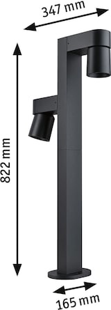 thumbnail of Paulmann LED Pollerleuchte Kimu   IP44  822mm 3000K 2x8W 750lm / 750lm 230V 70° Anthrazit  Aluminium 94824