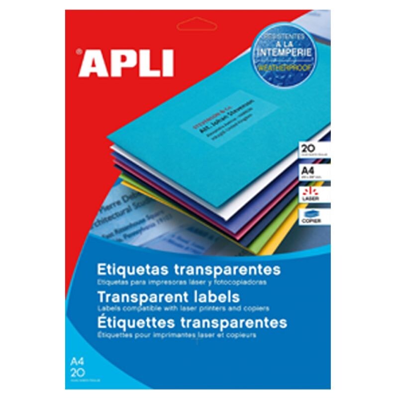 agipa Wetterfeste Etiketten, 210 x 297 mm, transparent