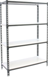 thumbnail of SimonRack Estantería Metálica, 1500x900x400 mm, 4 Alturas, Bandeja Metal, 180 kg de Punto Flexión, Antracita/Blanco - Simonclick
