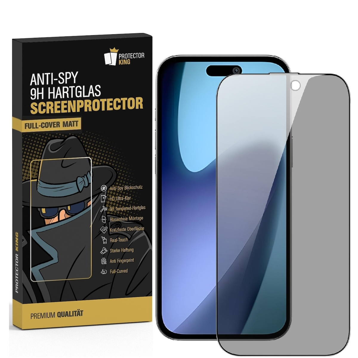 2x Blickschutz 9H Panzerglas für iPhone 17 Full-Screen Protector Anti-Spy Anti-Reflex matt entspiegelt Schutzglas Displayschutz