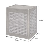 thumbnail of Décoshop26 - Panier à linge bac trieur de linge en bois massif maille 61x51x35cm blanc 04_0003751