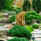 thumbnail of Relaxdays Buddha Figur Garten, wetterfest & frostsicher, XL Gartenbuddha ruhend, Gartenfigur, HBT: 61 x 40 x 37 cm, gold