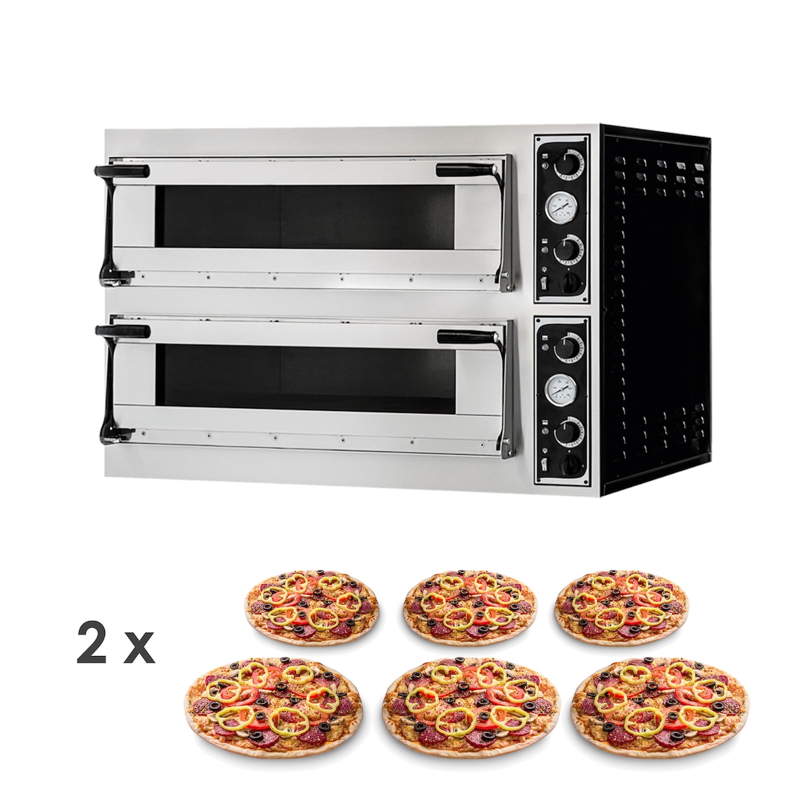 Pizzaofen Virtuoso Vollschamott - 2 Kammern 2 x 6 Pizzen Ø 350 mm