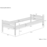thumbnail of Einzelbett Bettrahmen Kiefer natur 80x200 Massivholzbett Zubehör wählbar V-60.31-08 Rollrost und Bettkasten inkl.