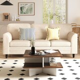 thumbnail of Mesa de café de madeira COSTWAY, mesa de sala de estar quadrada com 4 prateleiras, mesa lateral, mesa de café estilo fazenda