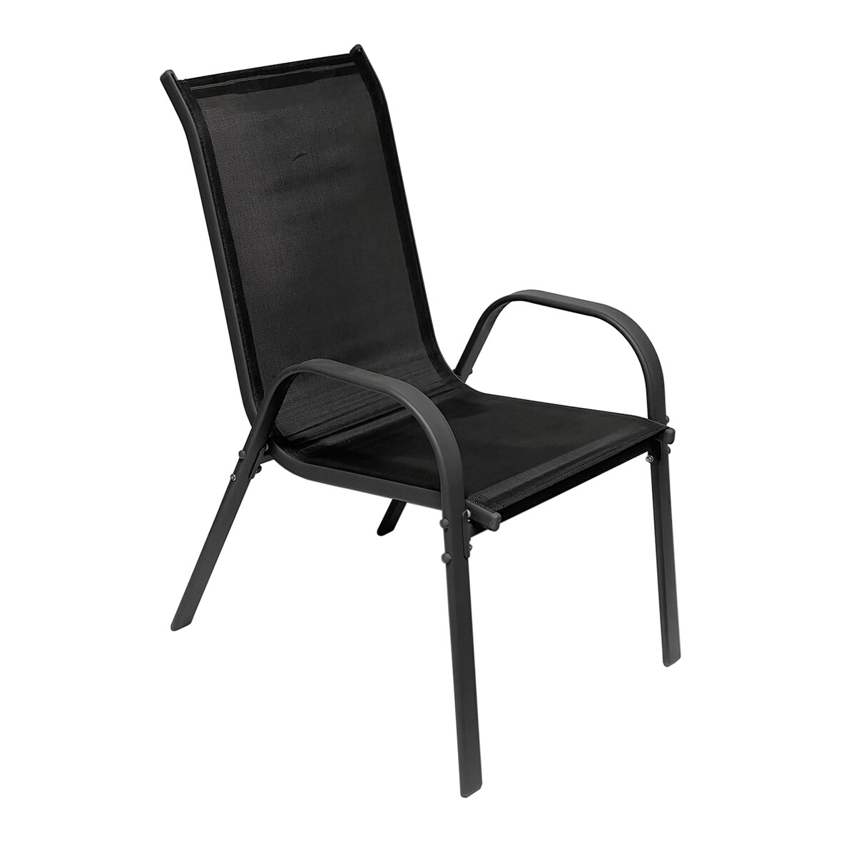 Outdoorstuhl Gartenstuhl Stapelstuhl Metall Anthrazit Textilen schwarz