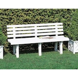 thumbnail of Dmora Gartenbank Pomezia, Monoblock-Gartenbank, Außenbank, 100 % Made in Italy, 145x49h74 cm, Weiß