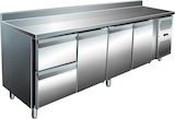 thumbnail of Gastro Edelstahl Kühltisch Kühltheke 3 Türen / 2 Schubladen 616 L -2/+8°C Aufkantung
