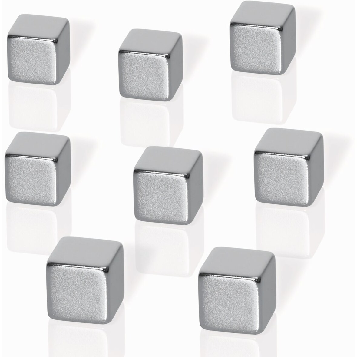 Neodym-Magnet Würfel silber 10x10x10 mm 8 Stück