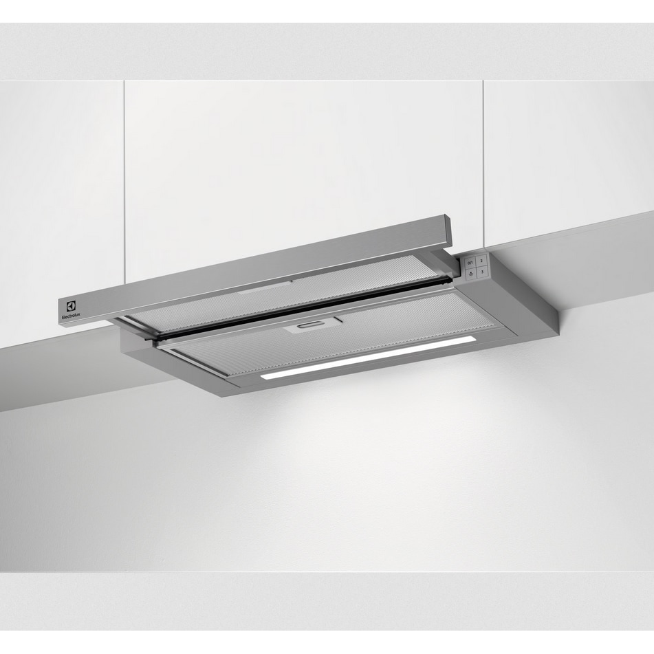 AEG Electrolux Flachschirm-Dunstabzugshaube / Abluft oder Umluft / 60cm / Grau LFP416X
