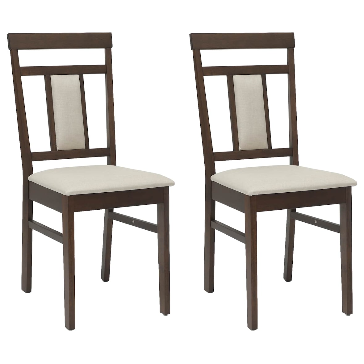 vidaXL Esszimmerstuhl 2 pcs Hellbraun und hell Massives Gummiholz