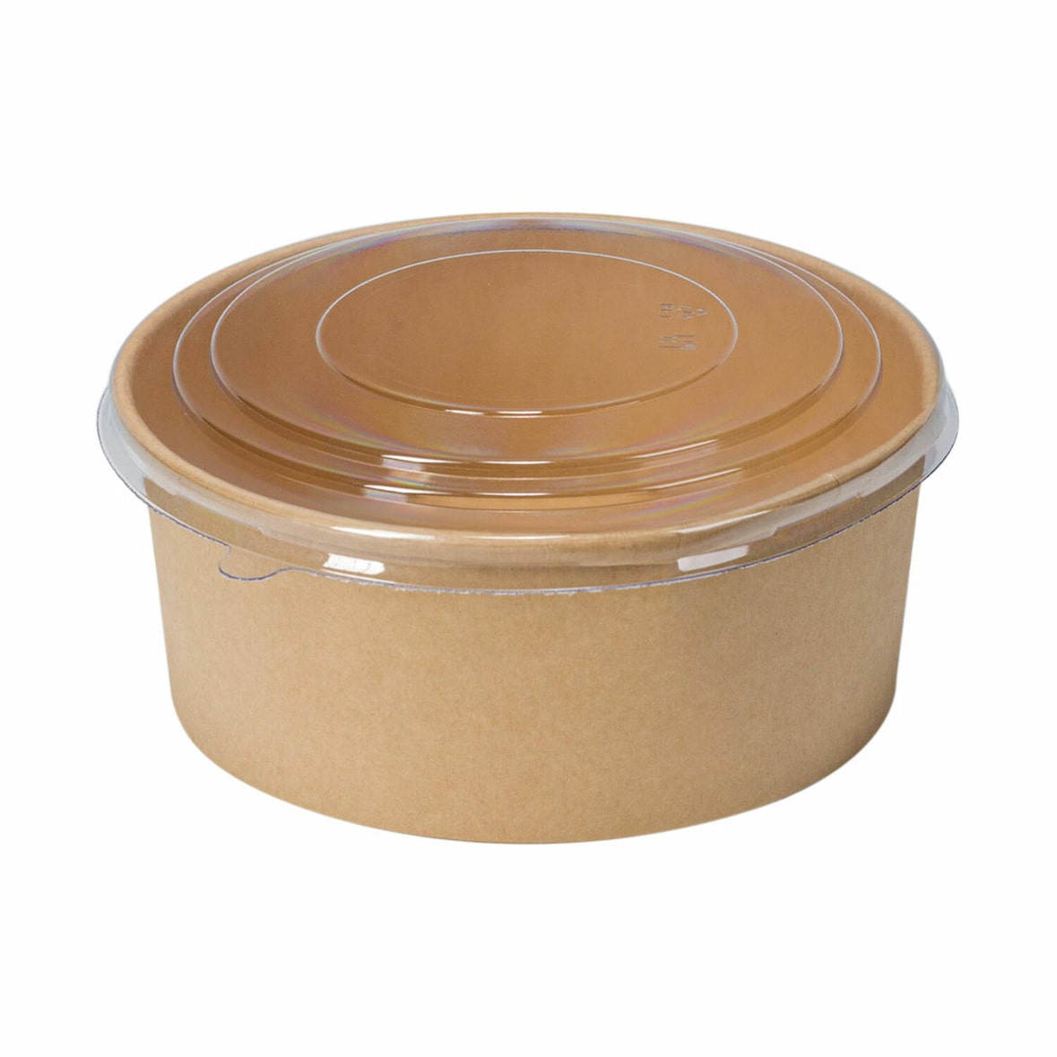50x Salatschalen 1300ml aus Kraftpapier braun inkl. Deckel transparent rPet