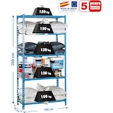 thumbnail of SimonRack Scaffali Metallo Garage 2000x1000x500 mm, 5 Niveaux, Ripiani in Legno, 150 kg per Ripiano, Blu/Legno – Maderclick