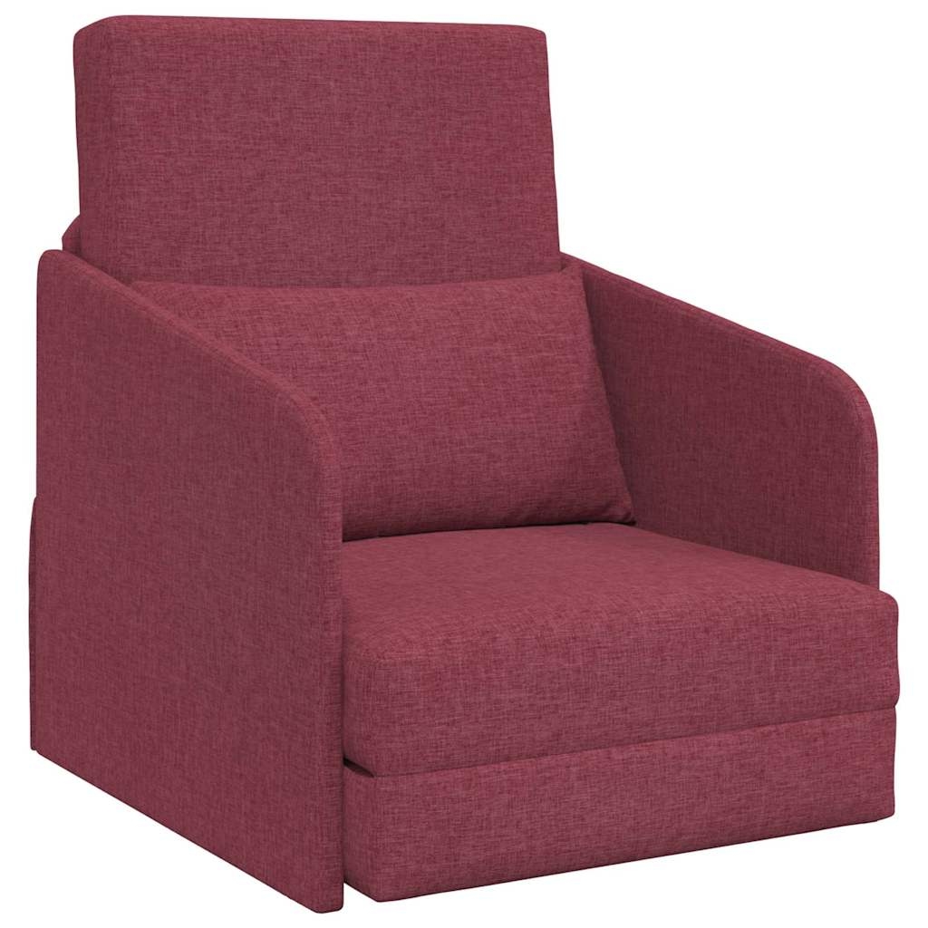 vidaXL Schlafsofa 60cm Weinrot Stoff
