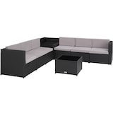 thumbnail of tectake Conjunto de móveis de rattan Verona  Preto