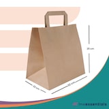 thumbnail of Inoverse 250 stk Papiertüten mit Henkel, 32+22x25 Papiertragetaschen, Braun Geschenktüten, Papiertaschen