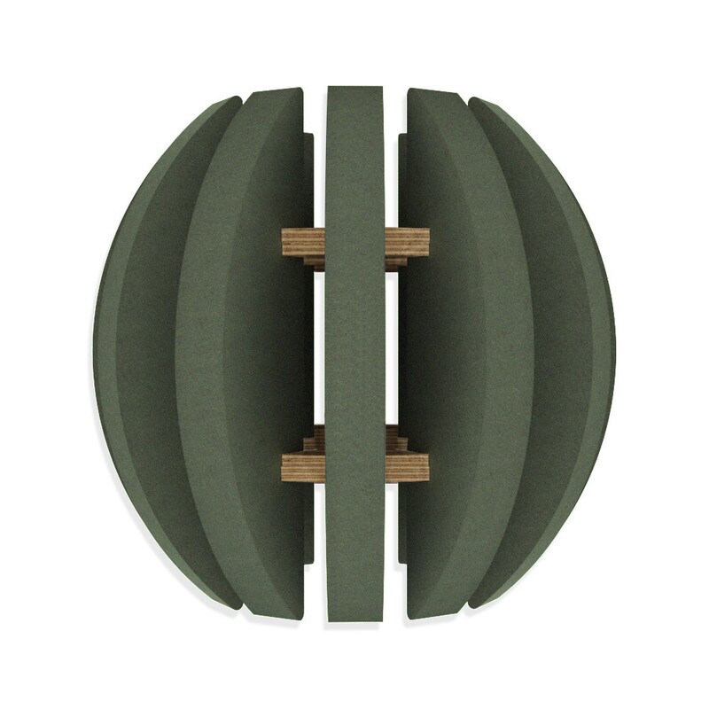 Noverb Design - Lampadario Acustico Fonoassorbente Made In Italy - Serie Ronda Color Verde Chiaro 42 x 39 cm (d x h)