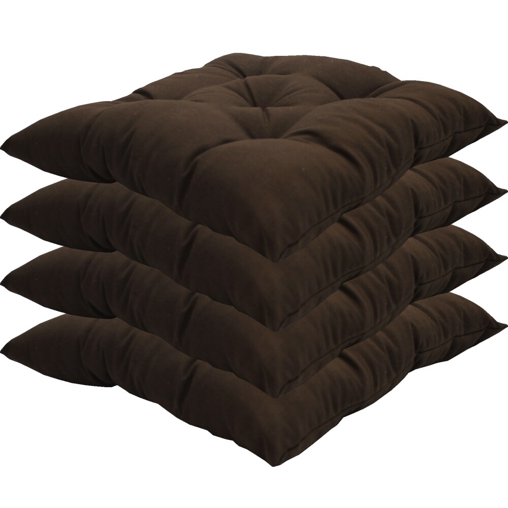 Stuhlkissen 4er Set 38x38 cm Braun - Gepolstertes Sitzkissen für Indoor und Outdoor - in vielen Farben erhältlich