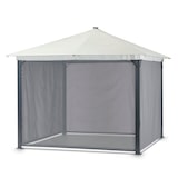 thumbnail of Solarpavillon LINA 3x3 m grau mit LED und Gittergewebe-Rollos