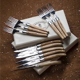 thumbnail of Coffret 6 couteaux laguiole bois olivier -  Marron Autre forme Acier Inoxydable (inox  Jean Dubost 26.00x14.00 cm