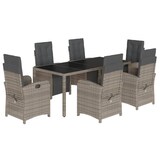 thumbnail of vidaXL 7-tlg. Garten-Essgruppe mit Kissen Grau Poly Rattan