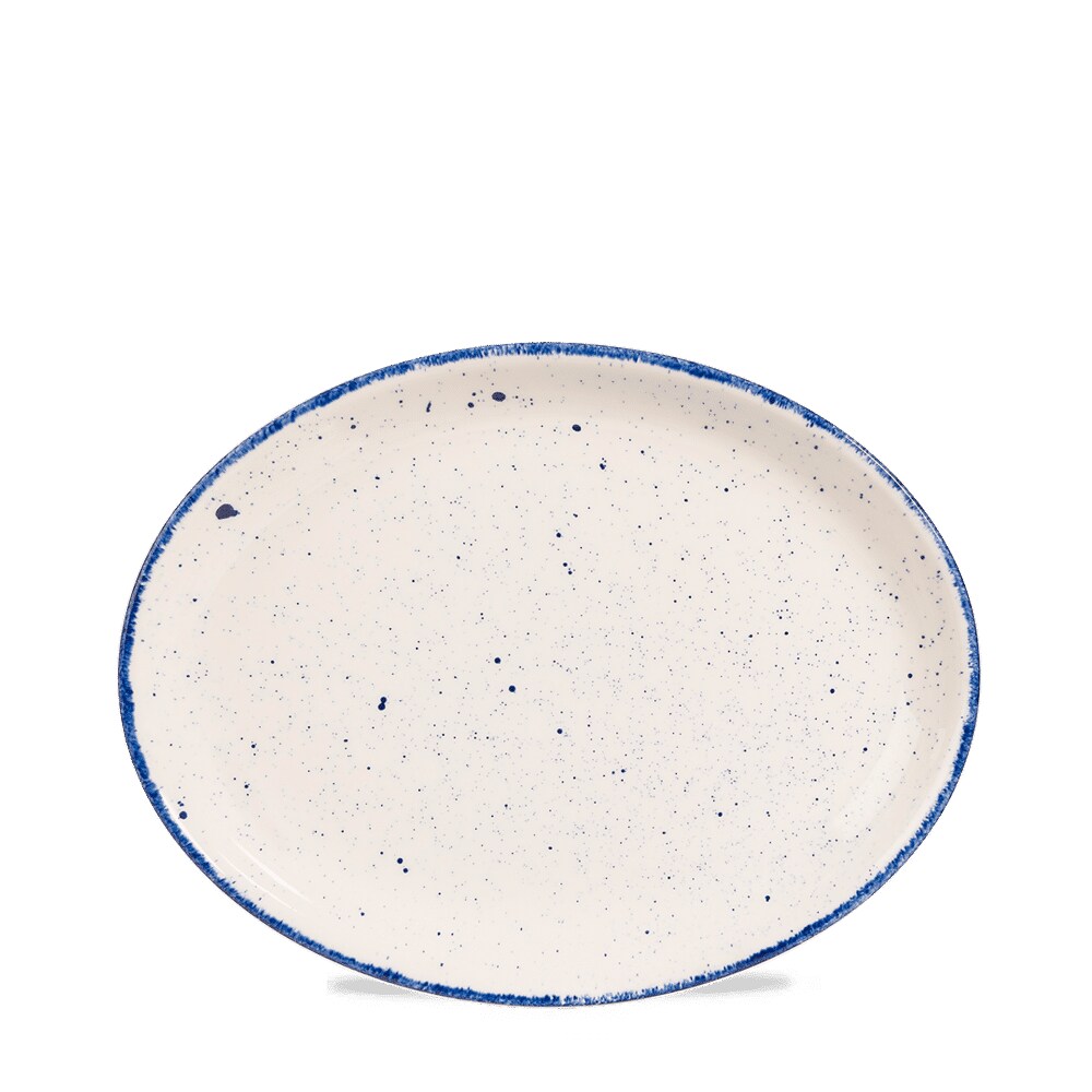Churchill Stonecast Hints Indigo Platte Oval 25,4cm
