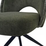 thumbnail of 2er-Set Esszimmerstuhl HWC-N72, Polster-Küchenstuhl, drehbar Auto-Return, Stoff/Textil (420g/m²) Öko-Tex ~ grün